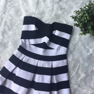 Express stripe full skirt dress